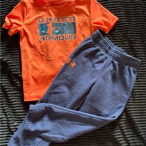 Under Armour Vibrant Orange Tee and Soft Blue Pants